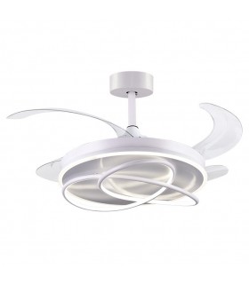 Ventilador Atlas DC 80W 6400Lm 4 Aspas Blanco CCT