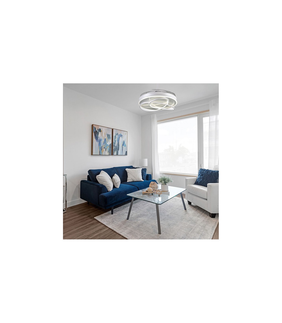 Ventilador Atlas DC 80W 6400Lm 4 Aspas Blanco CCT