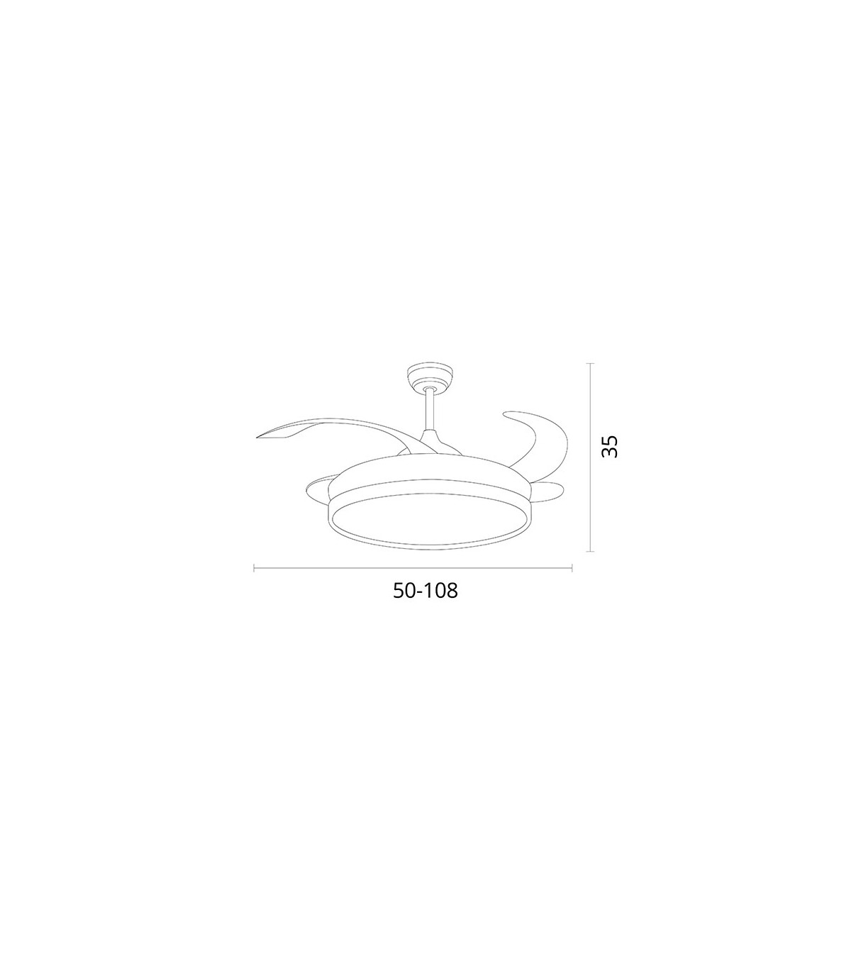 Ventilador Atlas DC 80W 6400Lm 4 Aspas Blanco CCT