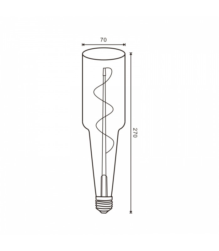 Bombilla Filamento Espiral BOTELLA 70MM 4W 350Lm 330º E27 Serie Vintage