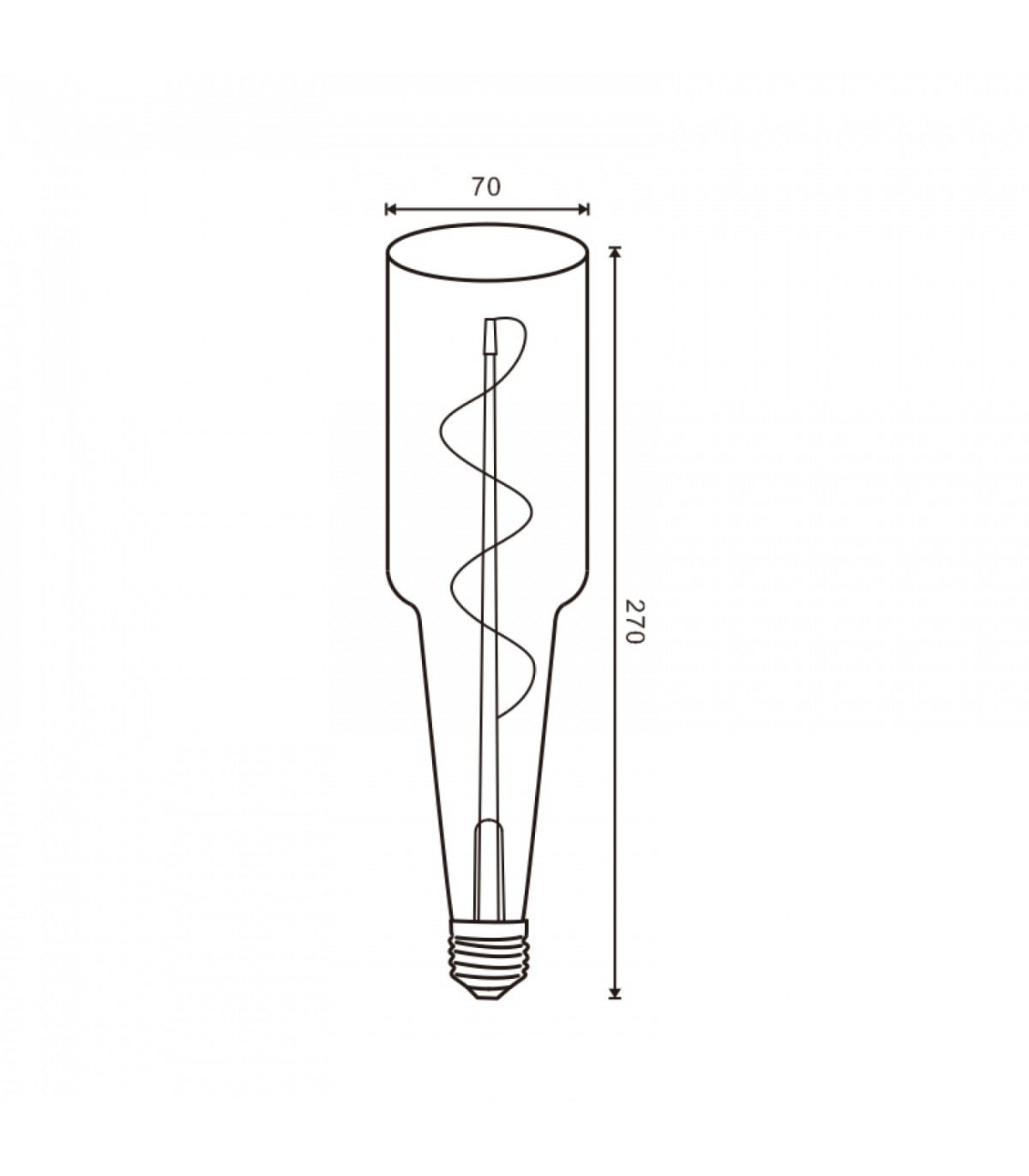 Bombilla Filamento Espiral BOTELLA 70MM 4W 350Lm 330º E27 Serie Vintage