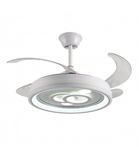 Ventilador de Techo Dafne DC 72W 6480Lm 4 Aspas Blanco CCT
