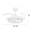 Ventilador de Techo Dafne DC 72W 6480Lm 4 Aspas Blanco CCT