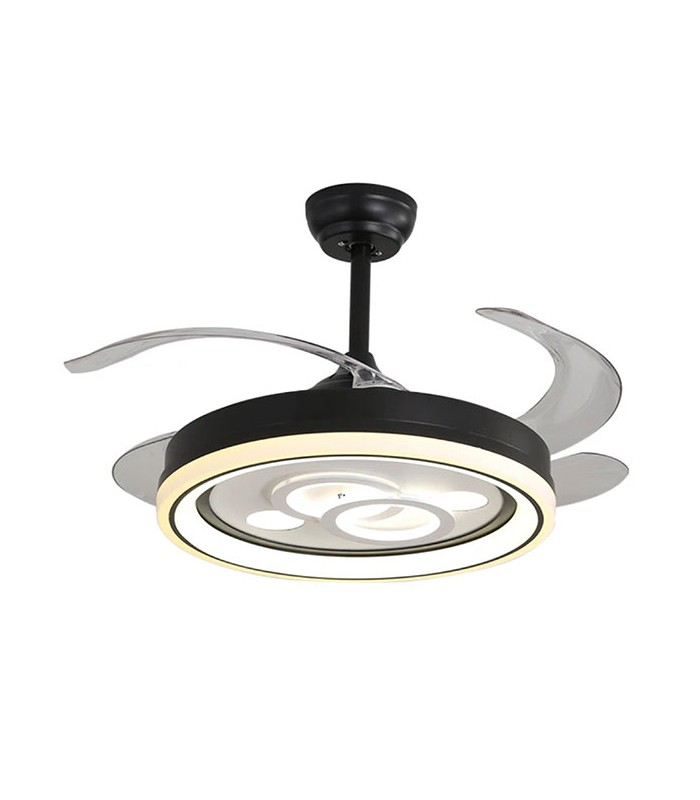 Ventilador de Techo Dafne DC 72W 6480Lm 4 Aspas Negro CCT