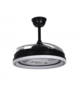 Ventilador de Techo Dafne DC 72W 6480Lm 4 Aspas Negro CCT