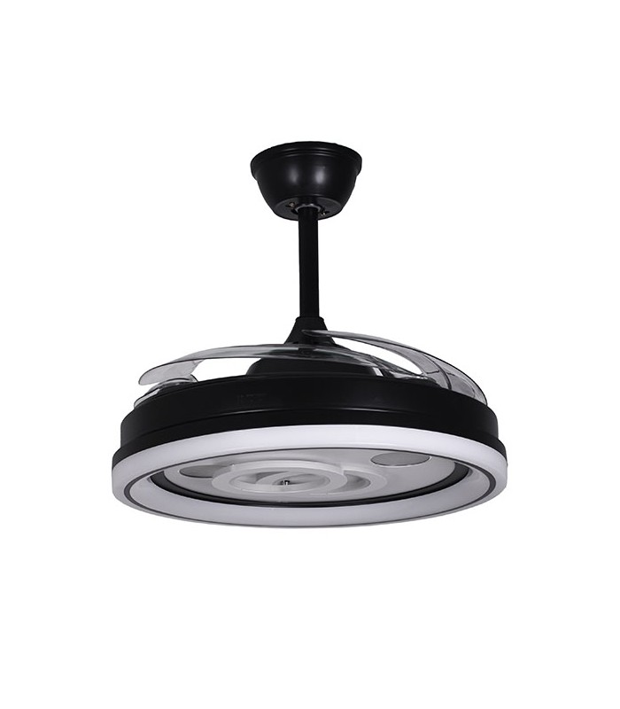 Ventilador de Techo Dafne DC 72W 6480Lm 4 Aspas Negro CCT