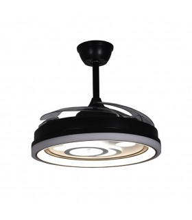 Ventilador de Techo Dafne DC 72W 6480Lm 4 Aspas Negro CCT