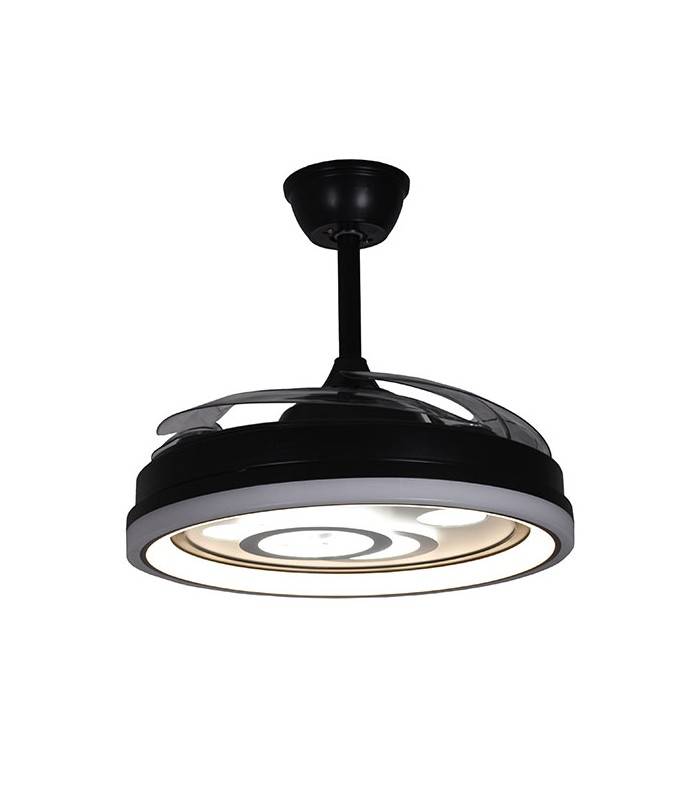 Ventilador de Techo Dafne DC 72W 6480Lm 4 Aspas Negro CCT