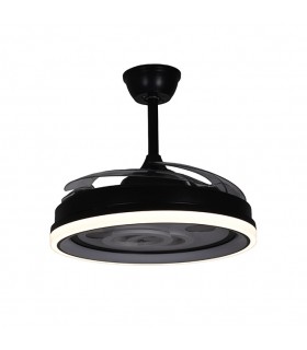 Ventilador de Techo Dafne DC 72W 6480Lm 4 Aspas Negro CCT