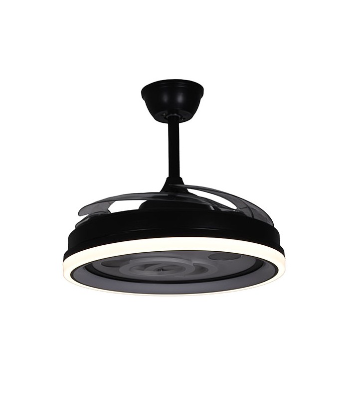 Ventilador de Techo Dafne DC 72W 6480Lm 4 Aspas Negro CCT