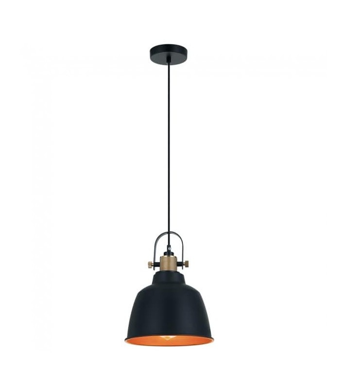 Lámpara Colgante Flynn 1xE27 Negro/Oro