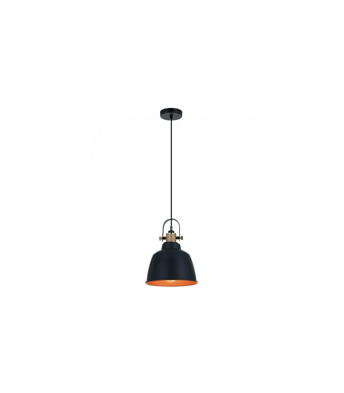 Lámpara Colgante Flynn 1xE27 Negro/Oro