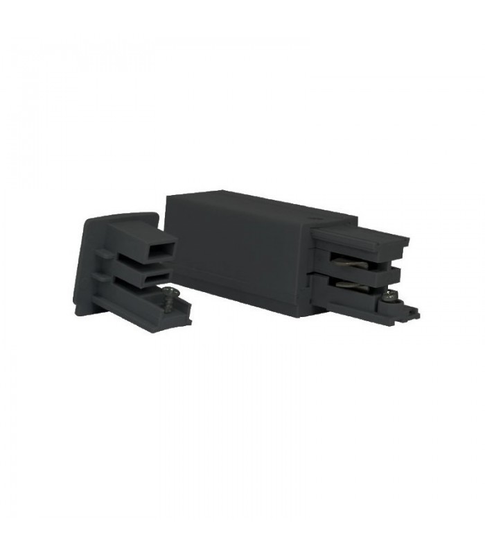 Conector alimentación y tapa final para Carril Trifasico IP20 negro/blanco/gris