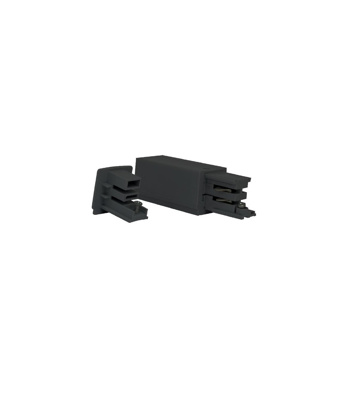 Conector alimentación y tapa final para Carril Trifasico IP20 negro/blanco/gris