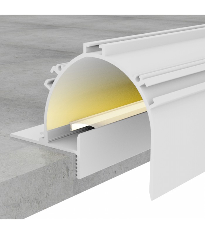 Perfil Aluminio SUN Lacado Blanco Empotrar Arquitectonico -2 Metros-