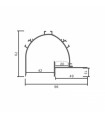 Perfil Aluminio SUN Lacado Blanco Empotrar Arquitectonico -2 Metros-