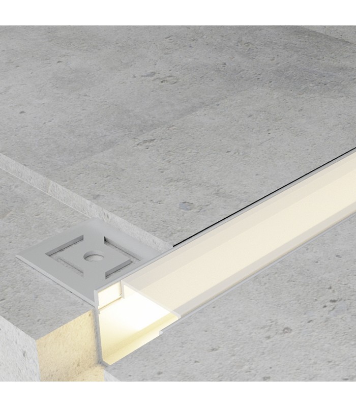 Perfil Aluminio HURE Empotrar Obra -2 Metros-