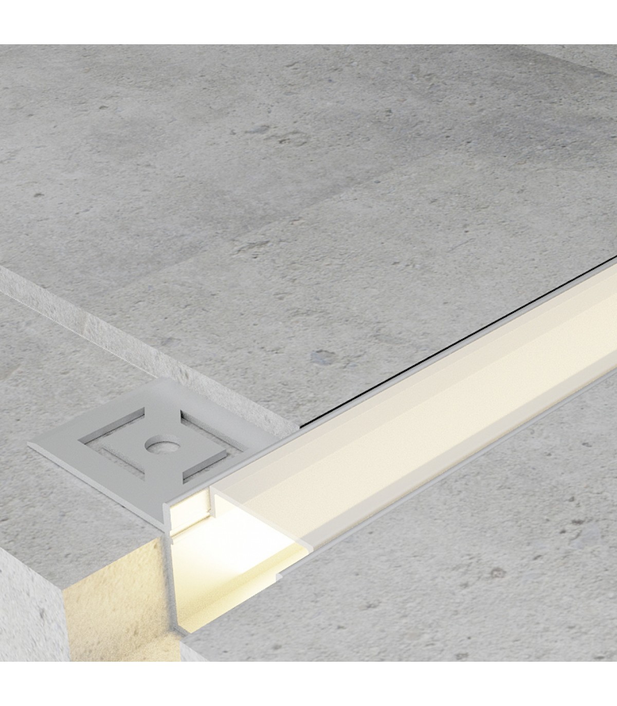 Perfil Aluminio HURE Empotrar Obra -2 Metros-