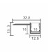 Perfil Aluminio HURE Empotrar Obra -2 Metros-