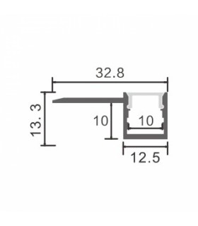 Perfil Aluminio HURE Empotrar Obra -2 Metros-