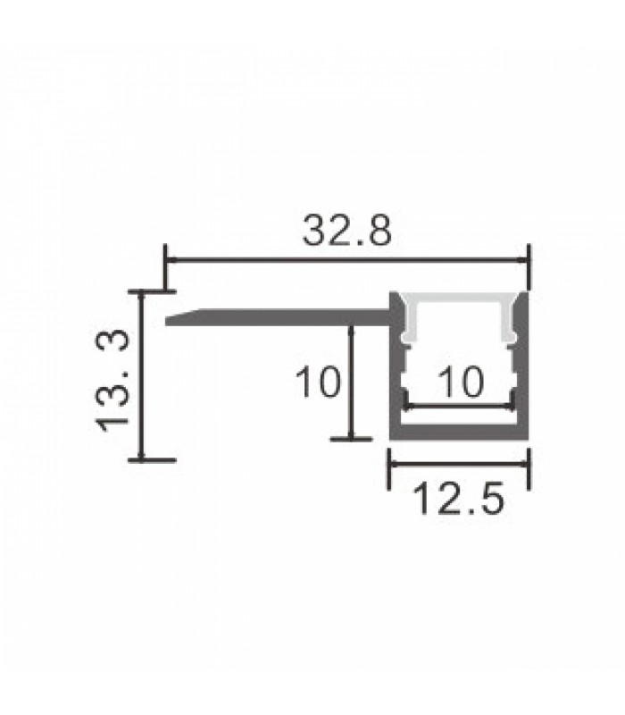 Perfil Aluminio HURE Empotrar Obra -2 Metros-