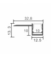 Perfil Aluminio HURE Empotrar Obra -2 Metros-