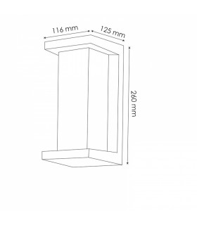 Aplique de Pared Led METSE 10W 920Lm IP54 Negro