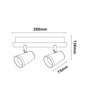 Aplique de Techo Gu10 Orientable STATE 2 Focos