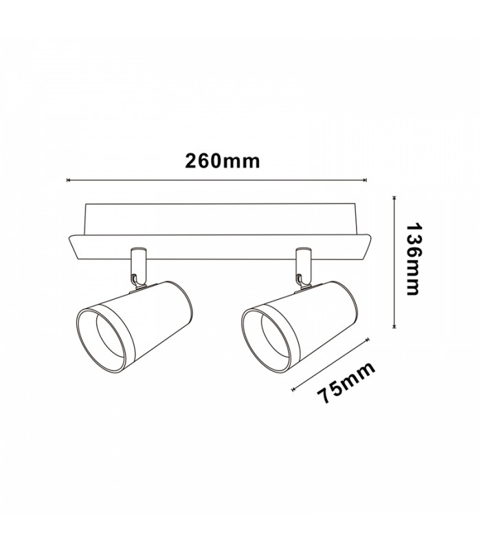 Aplique de Techo Gu10 Orientable STATE 2 Focos