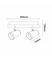 Aplique de Techo Gu10 Orientable STATE 2 Focos