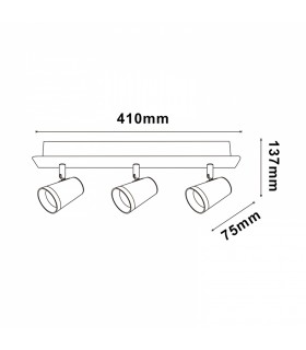 Aplique de Techo Gu10 Orientable STATE 3 Focos