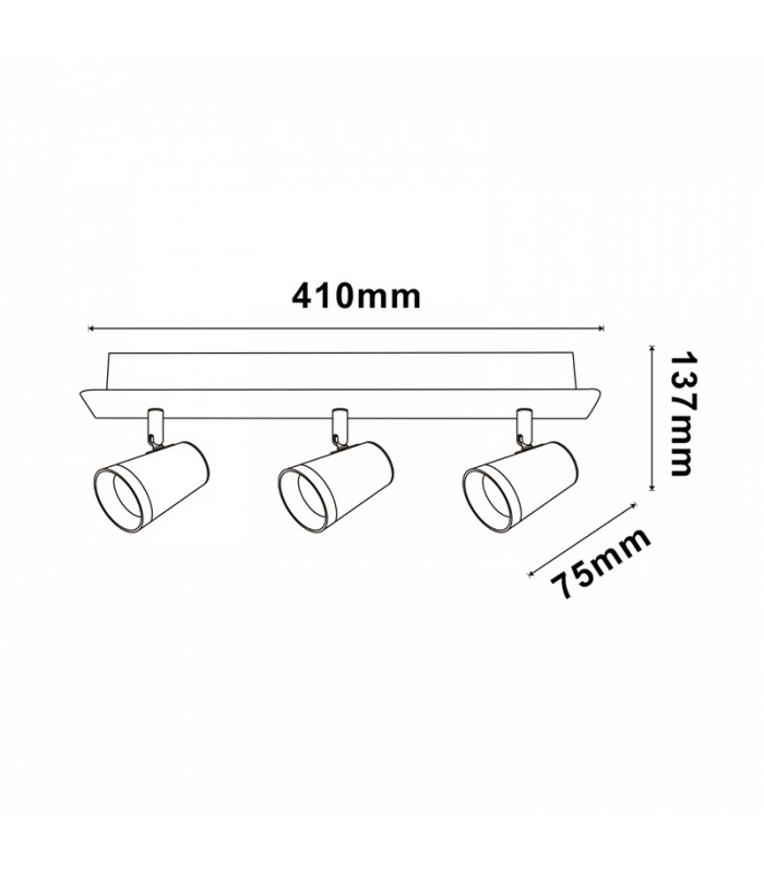 Aplique de Techo Gu10 Orientable STATE 3 Focos