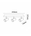 Aplique de Techo Gu10 Orientable STATE 3 Focos
