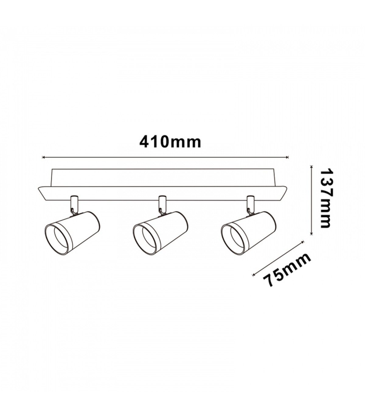 Aplique de Techo Gu10 Orientable STATE 3 Focos