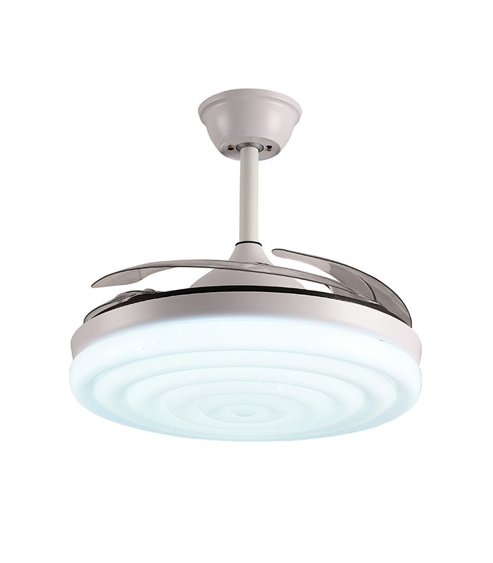 Ventilador Arcos DC 72W 6480Lm 4 Aspas Blanco APP Tuya CCT