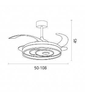 Ventilador Trio DC 72W 6480Lm 4 Aspas Blanco CCT