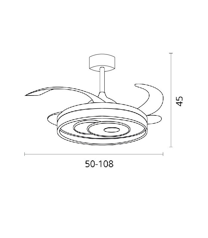 Ventilador Trio DC 72W 6480Lm 4 Aspas Blanco CCT