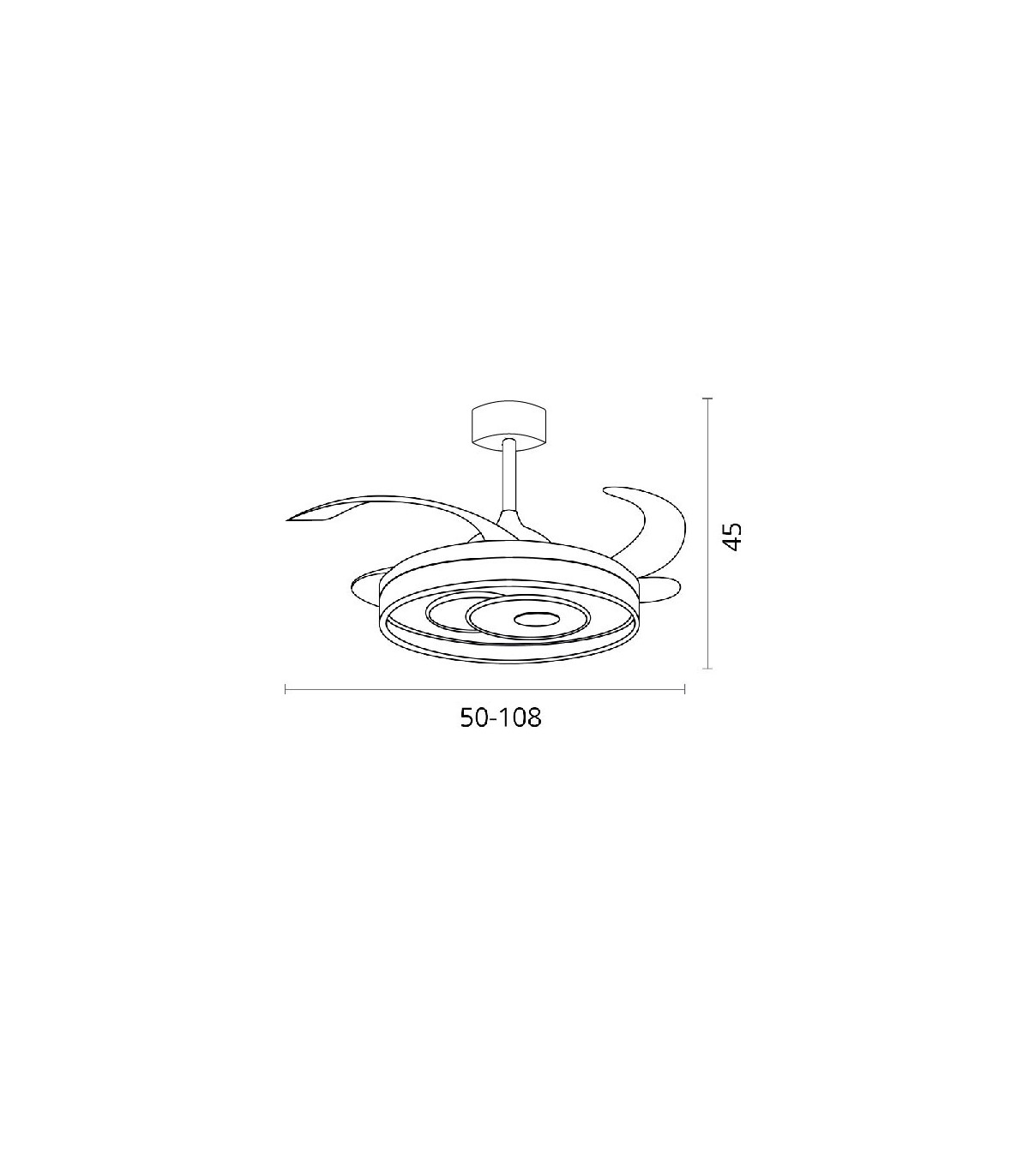 Ventilador Trio DC 72W 6480Lm 4 Aspas Blanco CCT