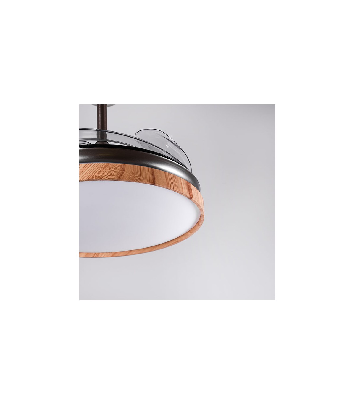Ventilador LED Cosmos DC 72W 4 aspas 6480Lm Níquel / Haya CCT