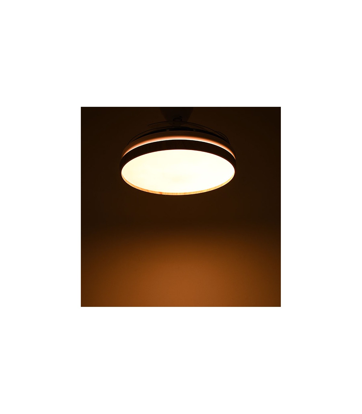 Ventilador LED Cosmos DC 72W 4 aspas 6480Lm Marrón / Cerezo CCT