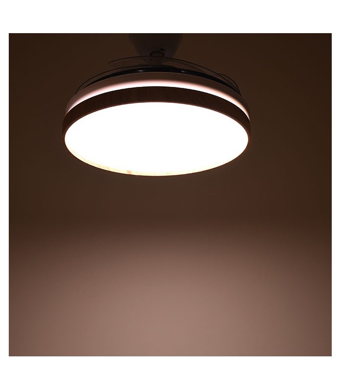 Ventilador LED Cosmos DC 72W 4 aspas 6480Lm Marrón / Cerezo CCT