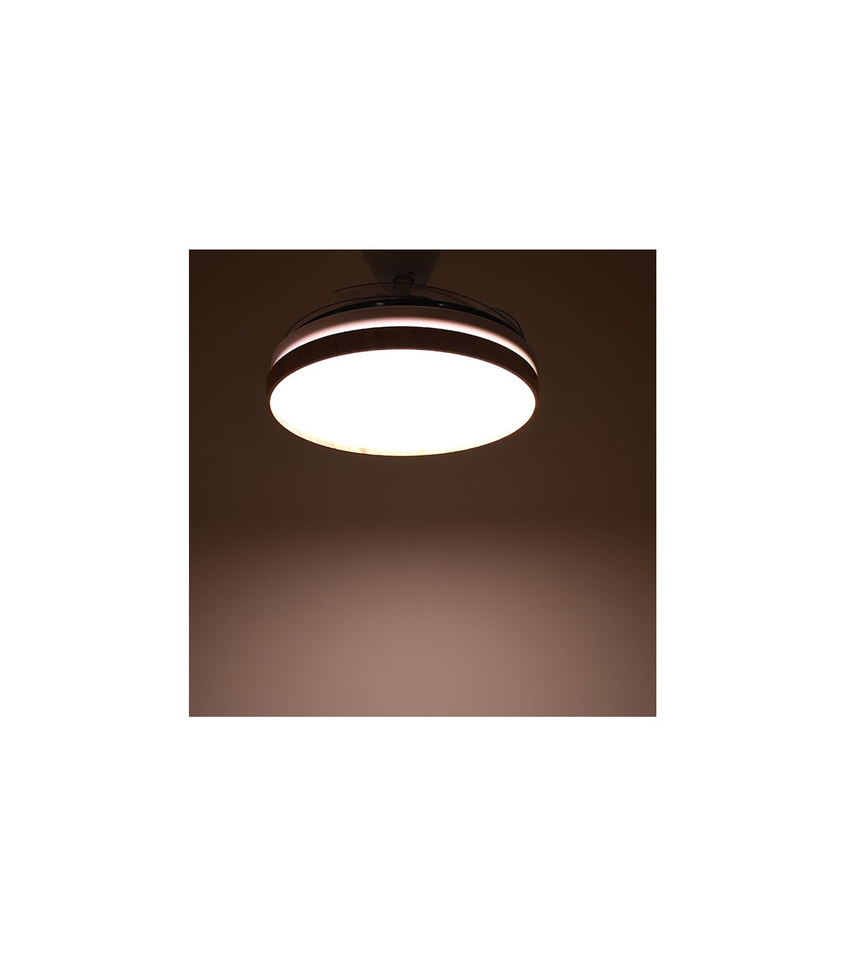 Ventilador LED Cosmos DC 72W 4 aspas 6480Lm Marrón / Cerezo CCT
