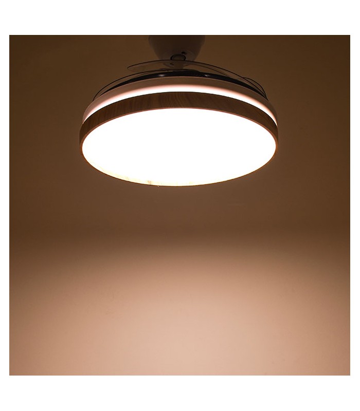 Ventilador LED Cosmos DC 72W 4 aspas 6480Lm Marrón / Cerezo CCT