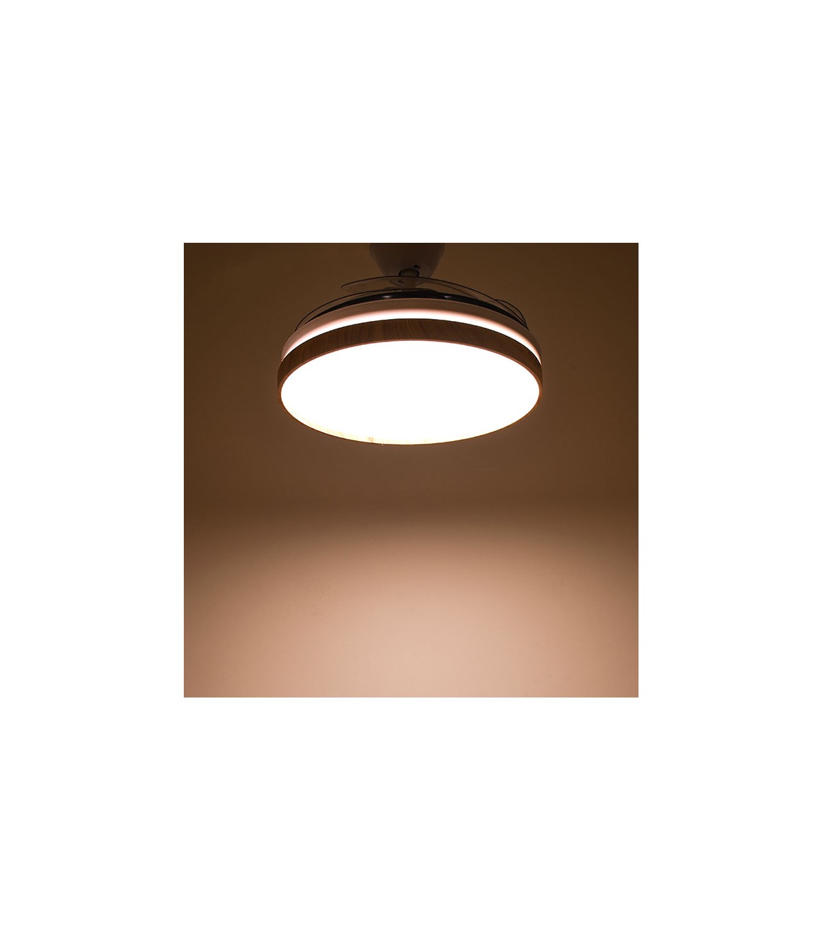 Ventilador LED Cosmos DC 72W 4 aspas 6480Lm Marrón / Cerezo CCT