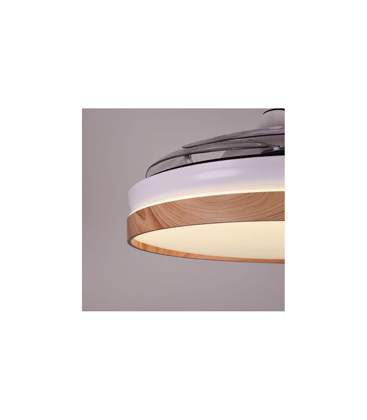 Ventilador LED Cosmos DC 72W 4 aspas 6480Lm Blanco / Haya CCT