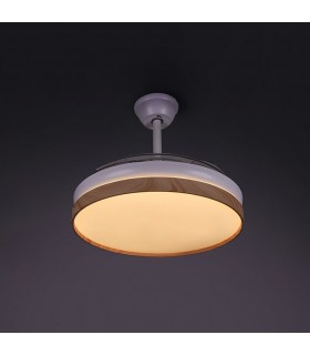 Ventilador LED Cosmos DC 72W 4 aspas 6480Lm Blanco / Haya CCT