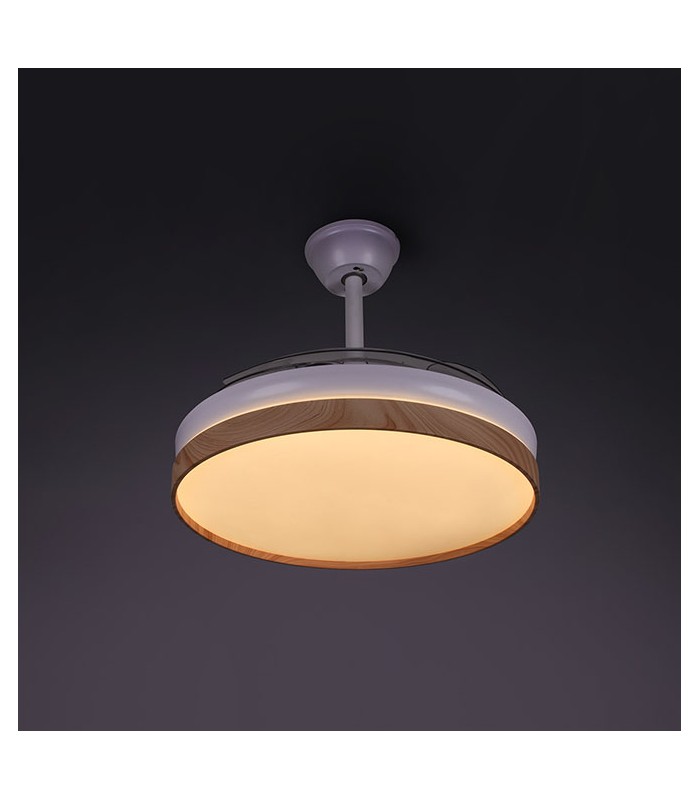 Ventilador LED Cosmos DC 72W 4 aspas 6480Lm Blanco / Haya CCT