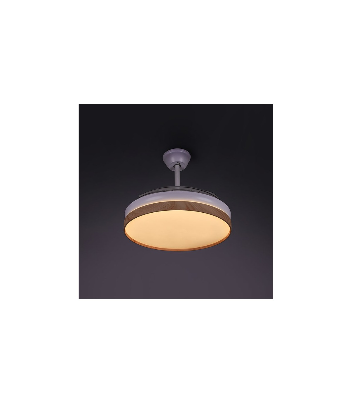 Ventilador LED Cosmos DC 72W 4 aspas 6480Lm Blanco / Haya CCT
