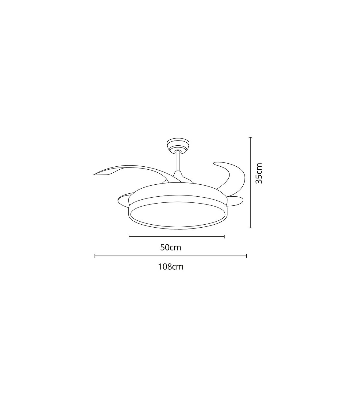 Ventilador LED Cosmos DC 72W 4 aspas 6480Lm Blanco / Haya CCT