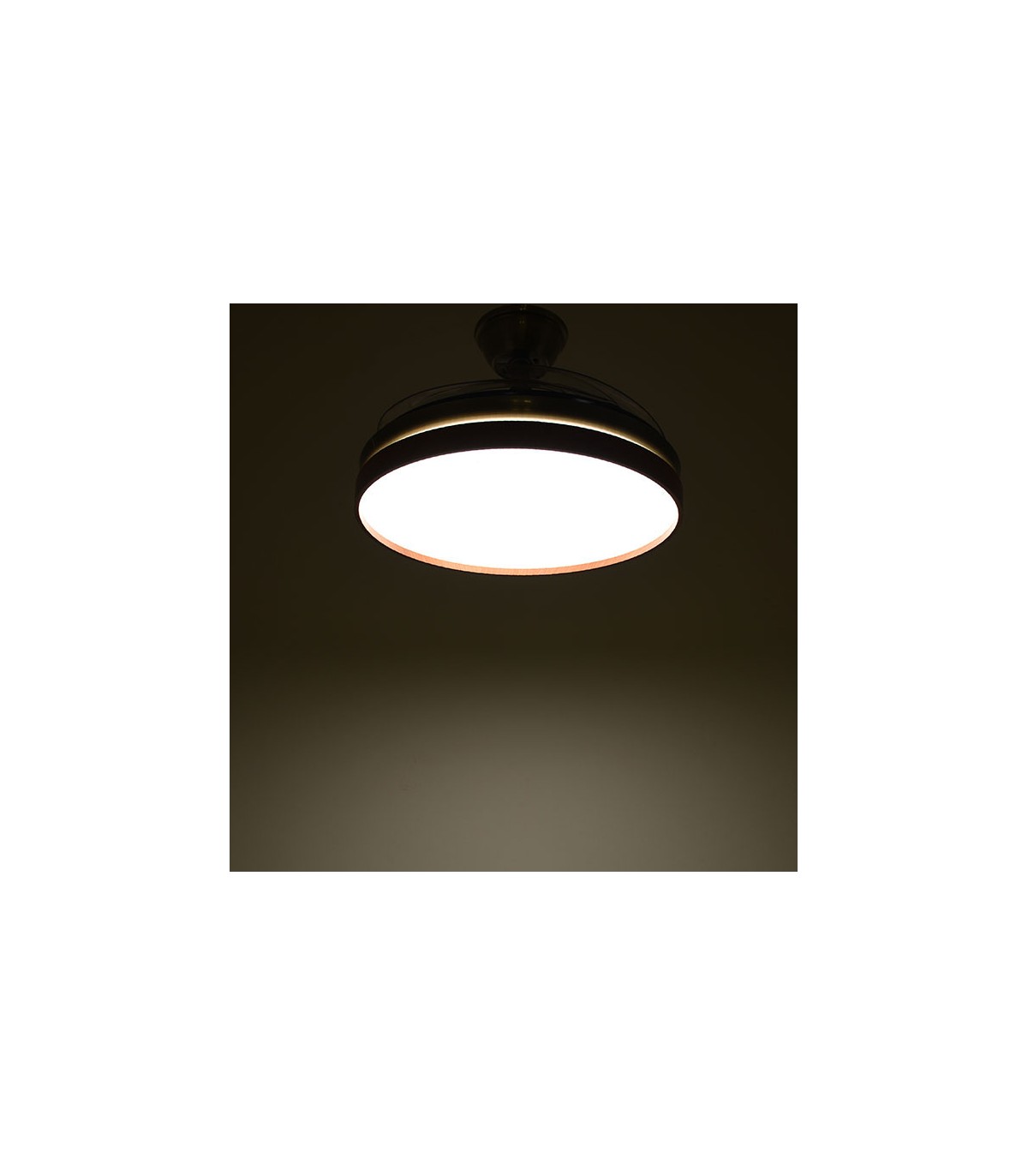 Ventilador LED Cosmos DC 72W 4 Aspas 6480Lm Cuero / Cerezo CCT